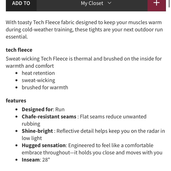 Lululemon Toasty Tech Tight II - Picture 8 of 13